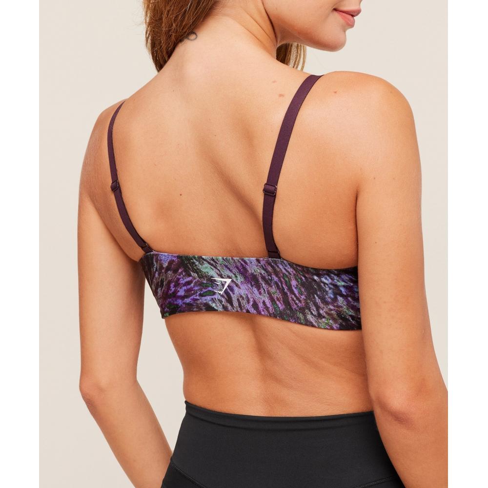 Gymshark Printed Twist Front Bralette Morning Blue B4b6z Udv2