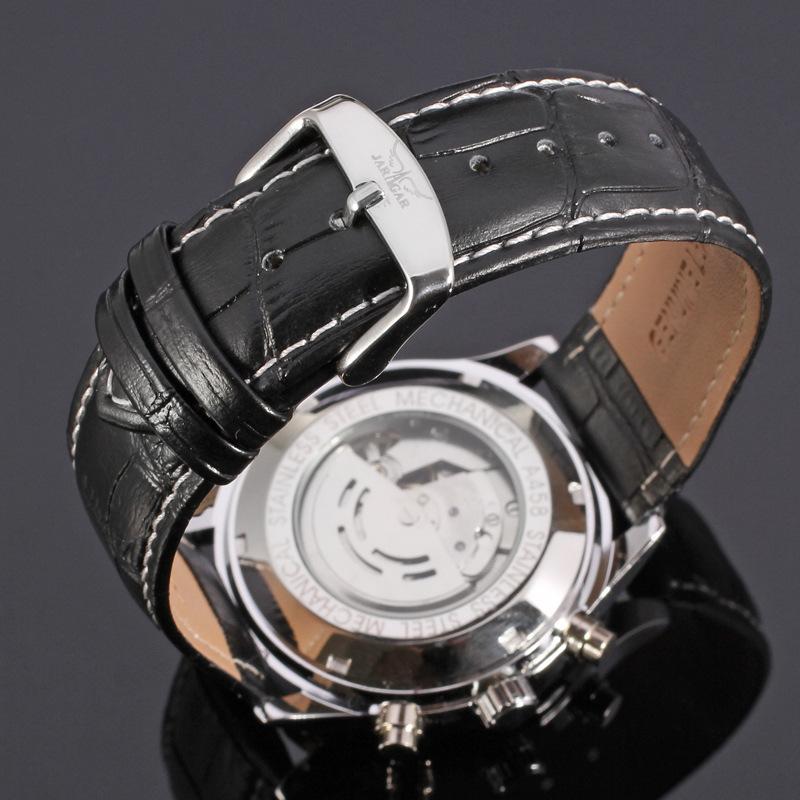 Jaragar Watch, Men'S And Women'S Watches, Black Belt Watches, Round Automatic Mechanical Watches