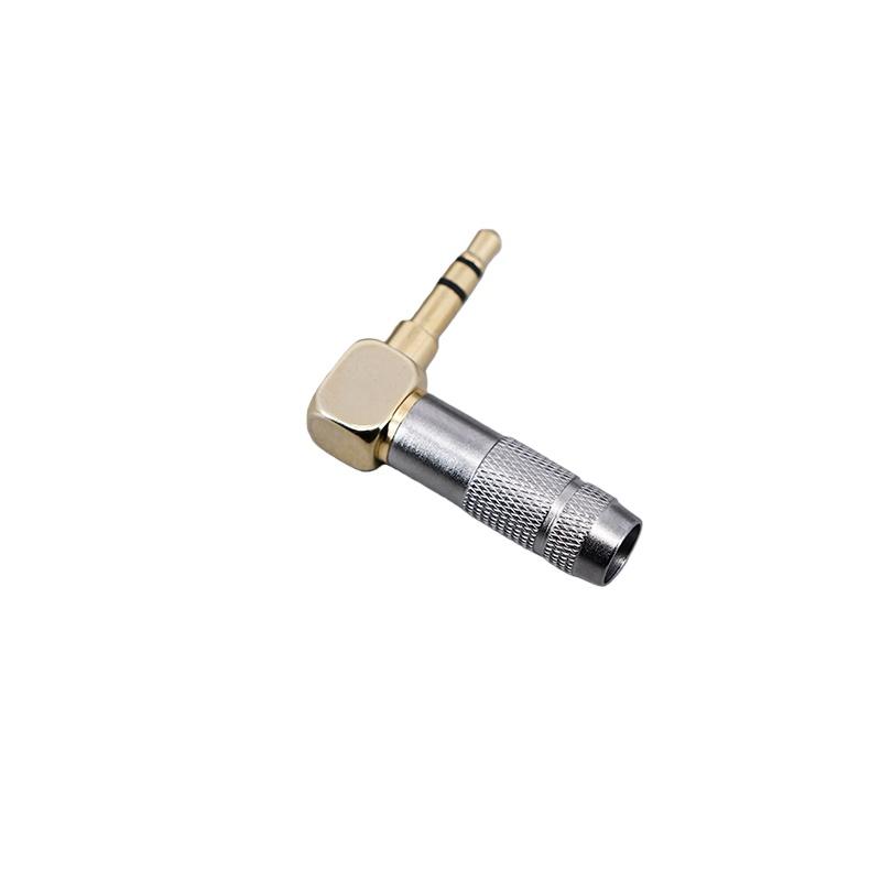 Right Angle Silver Gold Plated Audio 3.5mm Jack Male for Soldering 3 Pole Stereo 90 Degree Earphone Plug Connector Plug