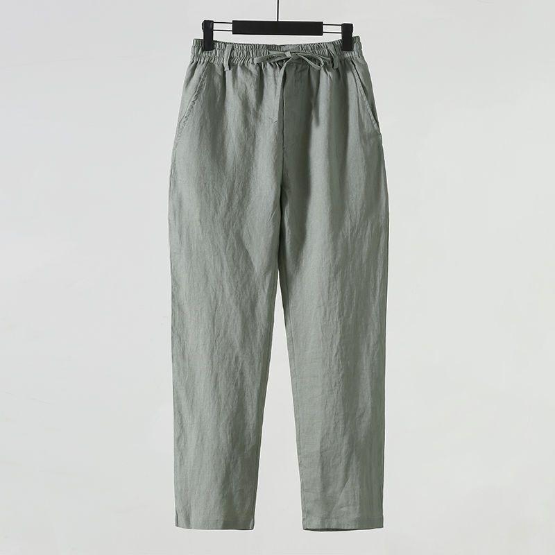 Men s Spring/Summer Solid-Color Straight-Leg Relaxed-Fit Casual Pants Comfortable, Casual, Minimalist Commuter Trousers XS