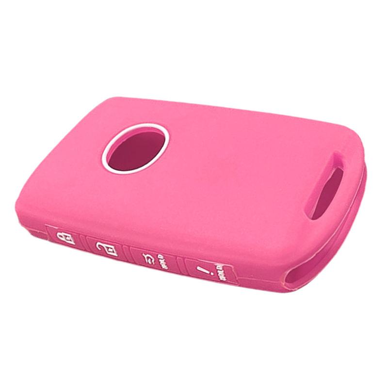 Pink Silicone 4 Buttons Remote Key Fob Case Cover Shell Fit for Mazda 3 6 CX-3 CX-5 CX-9 CX-90 CX-30 CX-50 MX-5 MIATA