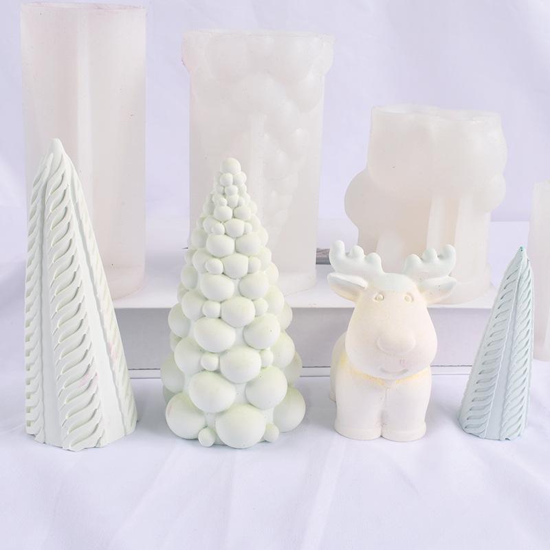 3D DIY Christmas  Silicone Candle Soap Epoxy Resin Wax Mold Silicone Cake Chocolate Making Christmas Gift Home Party Decoration