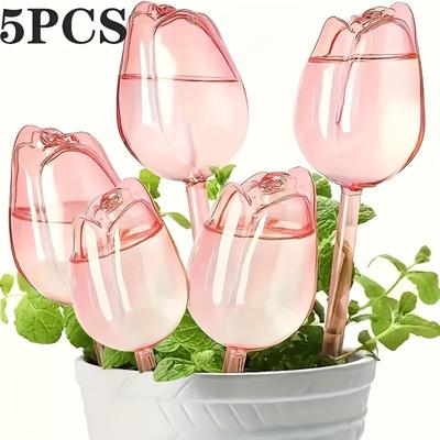 Pacote com 4 Espetos de Auto-Rega para Plantas - Sistema de Rega Automática para Férias, Cuidado Sem Esforço para Plantas em Vaso Internas/Externas, Ampolas Moldadas (4 pacote)