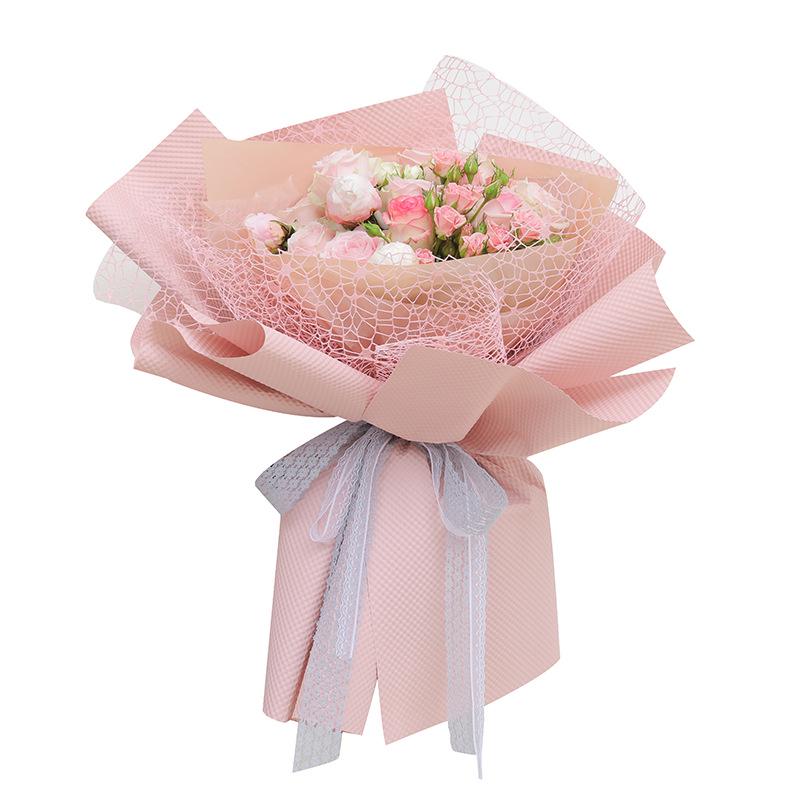 Papier d'emballage floral en maille jacquard pour bouquets - Motif à gros trous Wild Goose