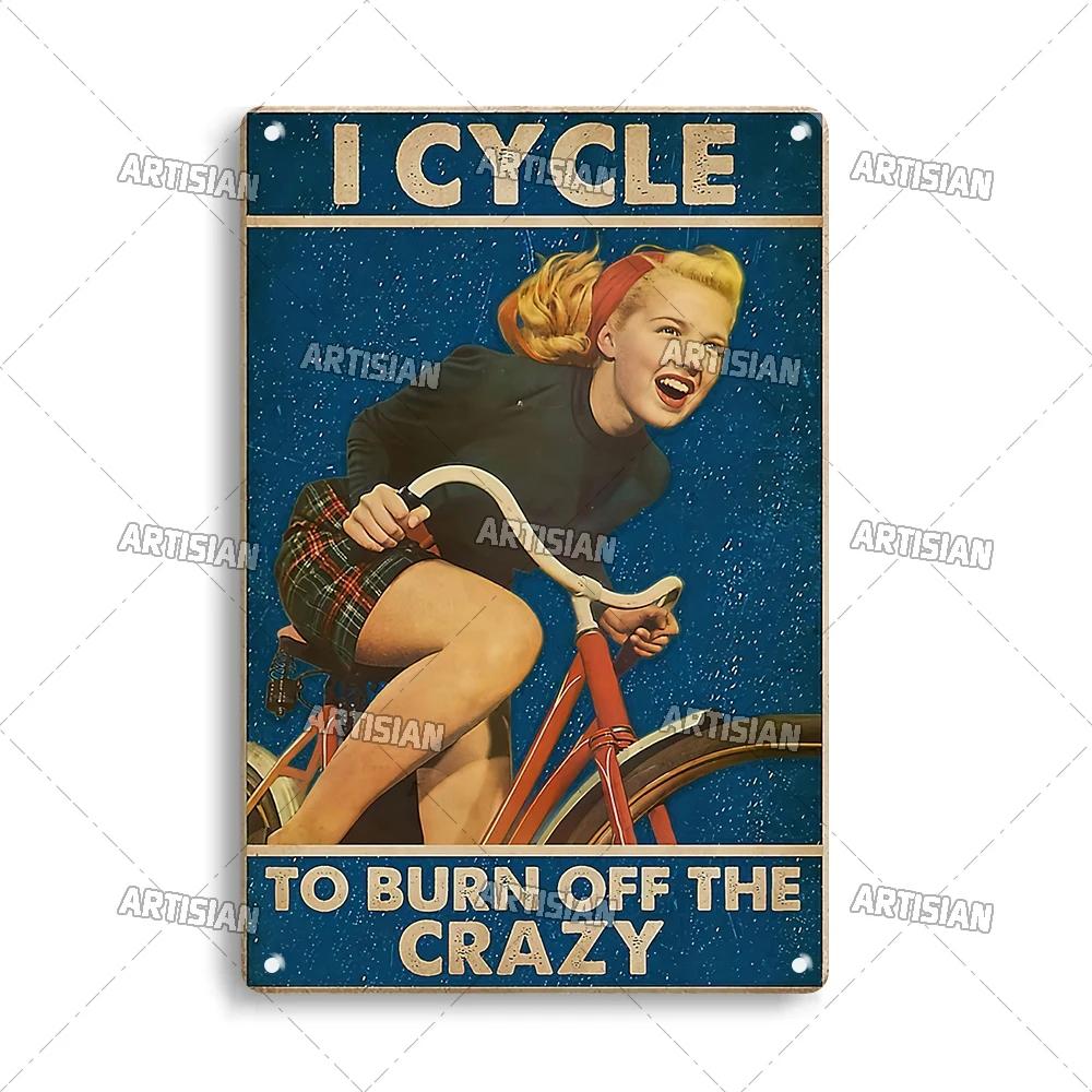 Artisian Cycling Metal Sign Bicycle Tin Plate Bike Decorative Plaque Sport Wall Decor Garage Bar Pub Club Hotel Cafe Kitchen