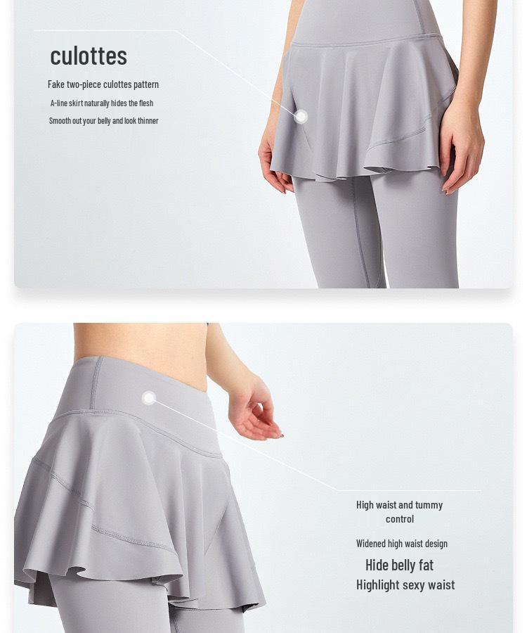 Two-Piece High-Stretch Workout Skirt Shorts for Women - High Waist Yoga Pants for Outdoor Sports