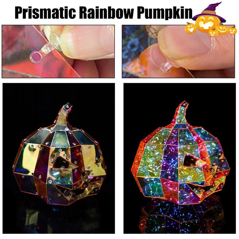 Iridescent Pumpkin Light Prismatic Pumpkin Figurines Night Light Pumpkin Decorations Night Light Halloween Party Decoration LED