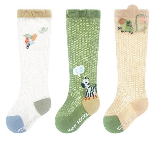 Lawadka 3Pairs/set Baby Boy Girl Long Socks Summer Mesh Thin Newborn Socks For Girls Boys Print Toddler Knee High Sock 0-3Years