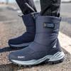 Herren Mittelhohe Stiefel Outdoor Rutschfest Schneestiefel Verdickter Samt Warme Baumwollschuhe Winter High-Top Freizeit Sneaker für Herren Botas
