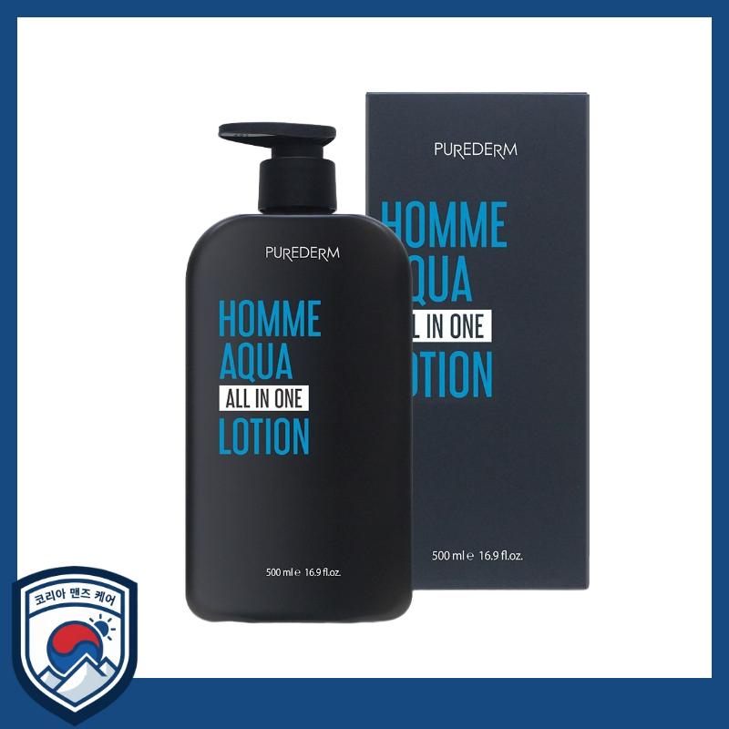 

[PUREDERM] Homme Aqua All-In-One Lotion Jumbo Size 500ml - Professional High-Capacity Moisture Recharge & Fresh Balancing Therapy