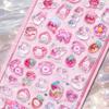 2Sheets/Set Embossed Stickers Cute Animals Bear Cat Puppy Chick Rabbit DIY Decorative Sticker Crystal Jelly Patch Decoration ZYF