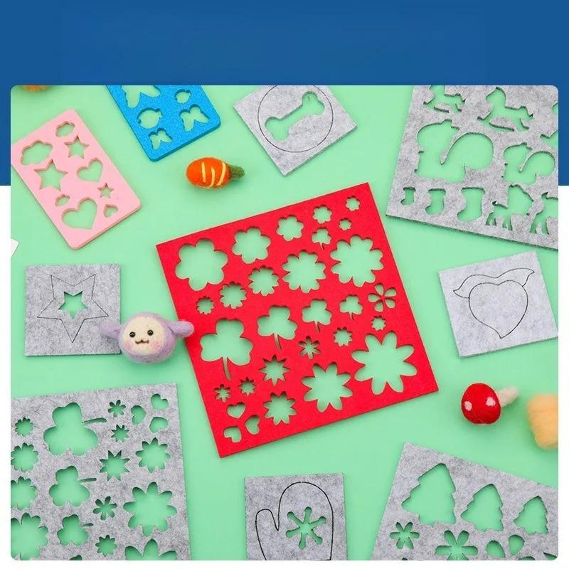 4/7PCS Set Wool Felt Mold Needle Felting Animal Plant Irregular Patterns DIY Craft Stencil Handicraft Shaping Mould Tool