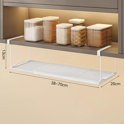 Under Shelf Storage Basket Adjustable Length Hollowed Design Cabinet for