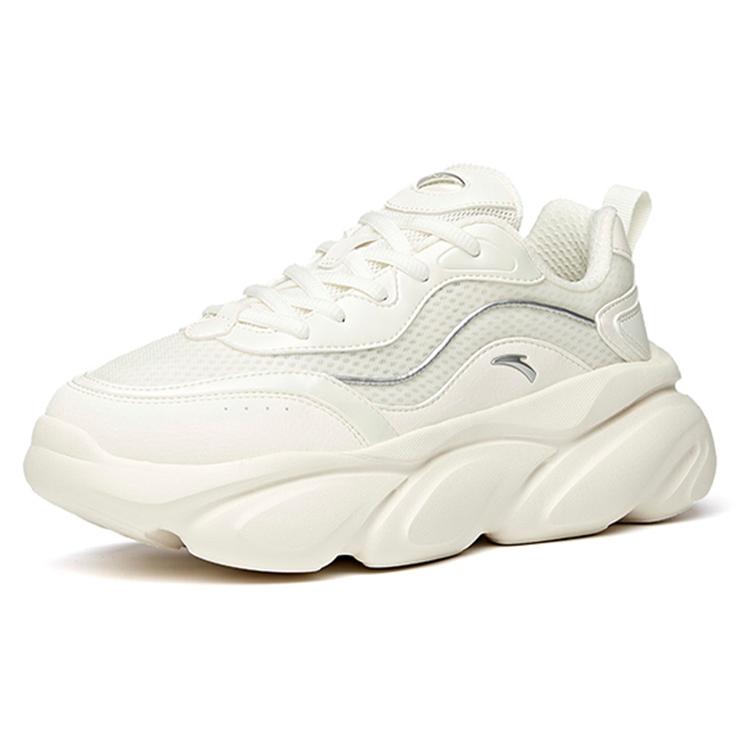 New Anta Life Collection Cushioning, Slip Resistant, Abrasion Resistant, Breathable Low Top Chunky Sneakers Women's White 922528894F-8