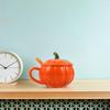 Pumpkin Shaped Ceramic Coffee Mug for Tea and Coffee 250Ml with Spoon