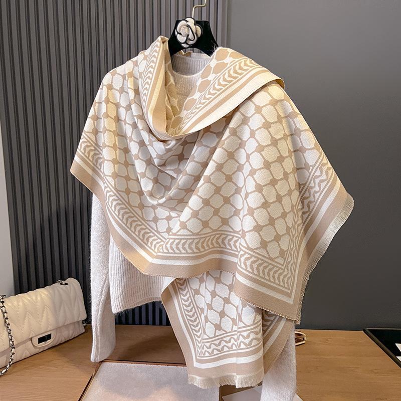 

Keffiyeh Print Cashmere Scarf Women Luxury Warm Winter Shawl Windproof Cape Pashmina Handerchief Designer Female Scarf