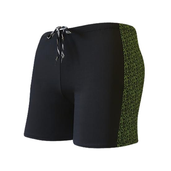 Inner Drawstring Mid-rise Swimming Trunks with Lining Streamlined Design Elastic Waistband Men Shark Print Stitching Swim Shorts Beachwear