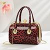 Neue Trendige Glänzende Lackleder Schultertasche, Stilvolle Und Personalisierte Leopardenmuster Diamantbesetztes Design Handtasche
