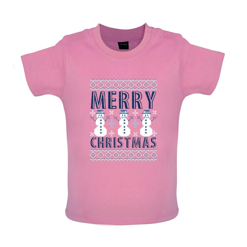 Merry Christmas - Baby Kids Boys Girls Unisex T-Shirt / Babygrow - Santa Snow Snowman Funny Xmas 160