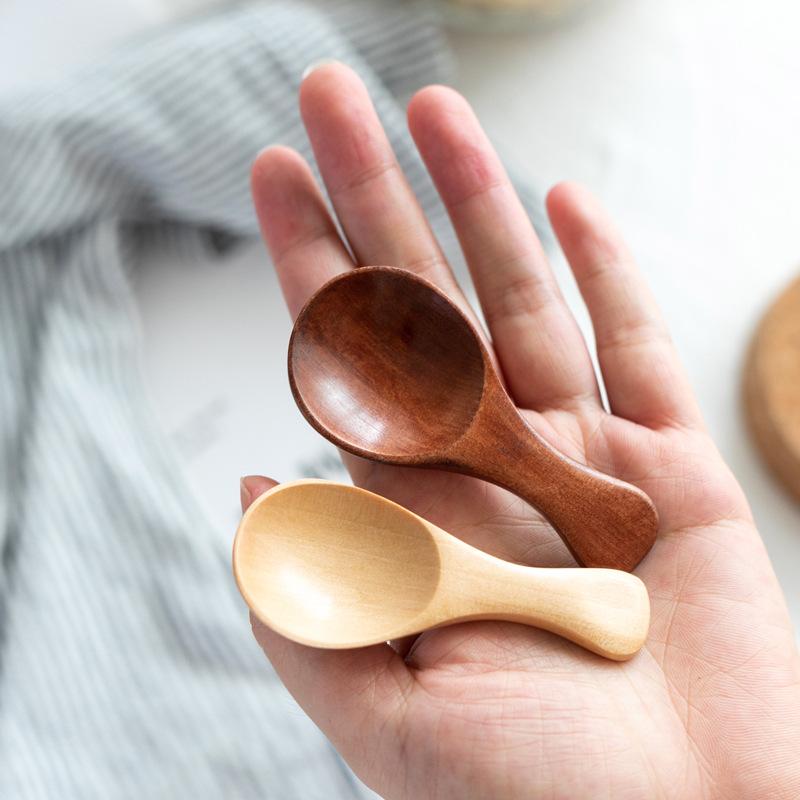 1 Stück Mini Holzlöffel Küche Gewürz Würzmittel Löffel Kaffee Zucker Teelöffel Kinder Kurzer Griff Holzschaufeln Heim Geschirr