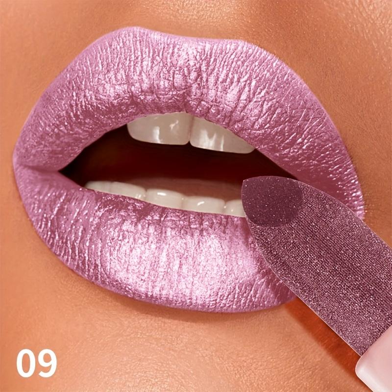 Luxuriöser metallischer lila Lipgloss Lang anhaltend Feuchtigkeitsspendend Wasserdicht und langlebig Perlglanz-Lippenstift Perfekt für den täglichen Gebrauch