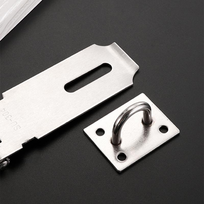 304 Stainless Steel Anti-theft Lock Plate for Cabinets and Drawers, Thickened 2.0, Old-fashioned Style Door Hasp and Staple Padlock.