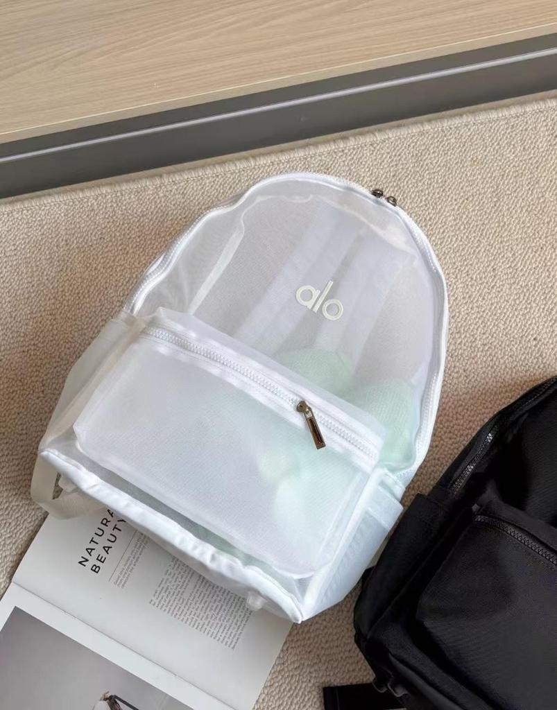Alo Summer Průhledný batoh se dvěma ramenními popruhy z nylonové síťoviny - Trendy unisex cestovní taška, japonský a korejský styl.