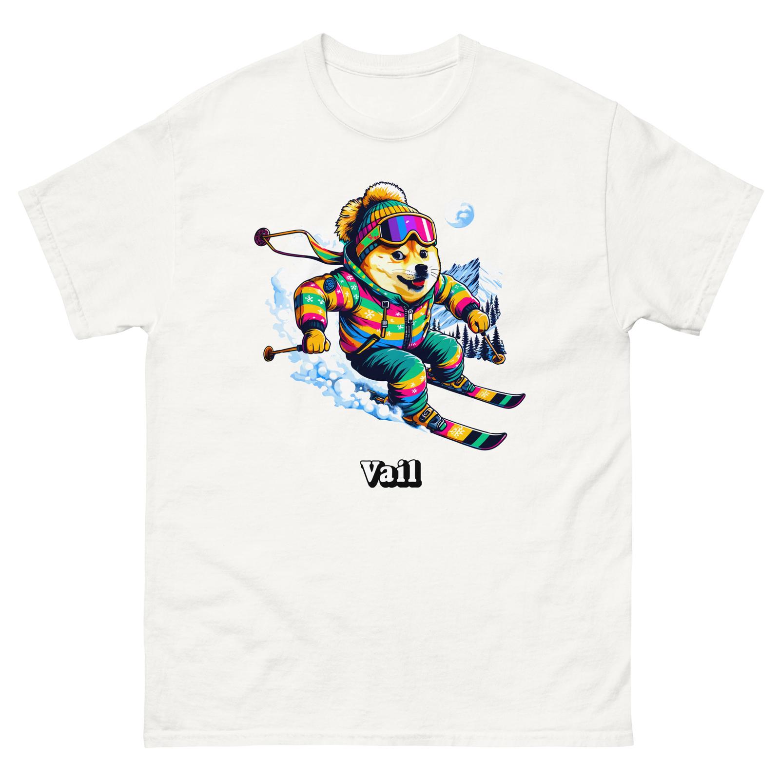 Vail Doge Skiing Funny Ski Skier Dog Meme Cute Shirt T-Shirt S разноцветный