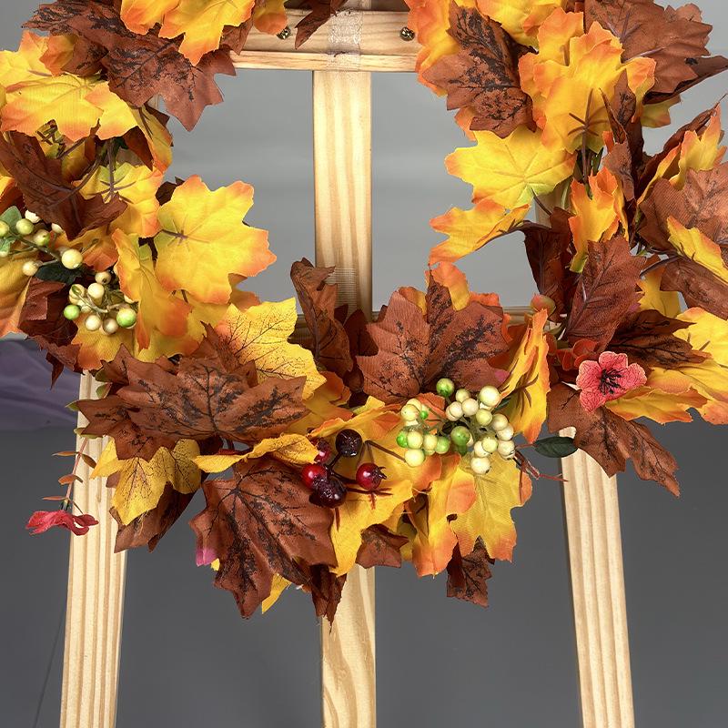 New Autumn Harvest Festival Wreath for Door or Wall - Thanksgiving Floral Home Decoration