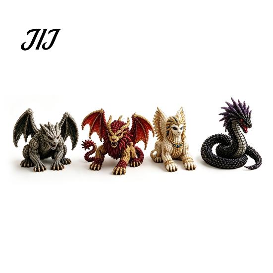 Handmade Craft Hobby DIY 3D Animal Beading Kit for Beginners, Interactive Plastic Beads Art Stress Relief Project Set Kids Adults, Creative