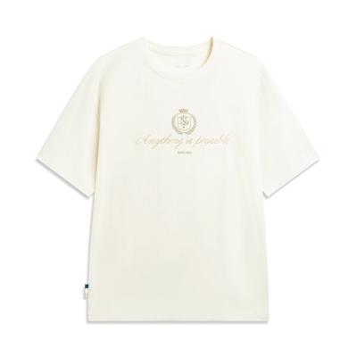 Li Ning Sports Trend Series Letter Round Neck Soft Simple Versatile Short Sleeve T-Shirt Men Tops AHSW379-2