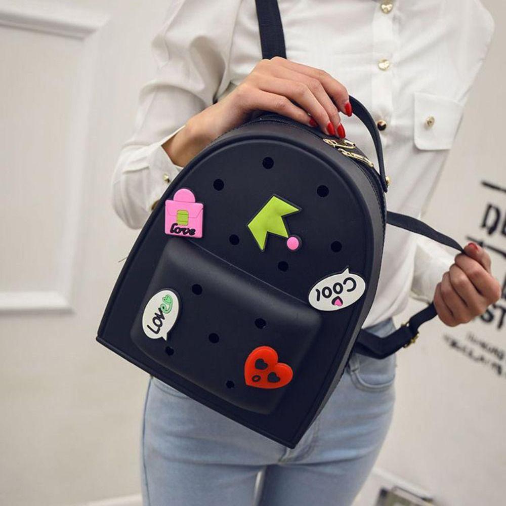 Adjustable Straps Kids Schoolbags Zippered Kindergarten Knapsack Fashion Silicone Backpack  Ladies
