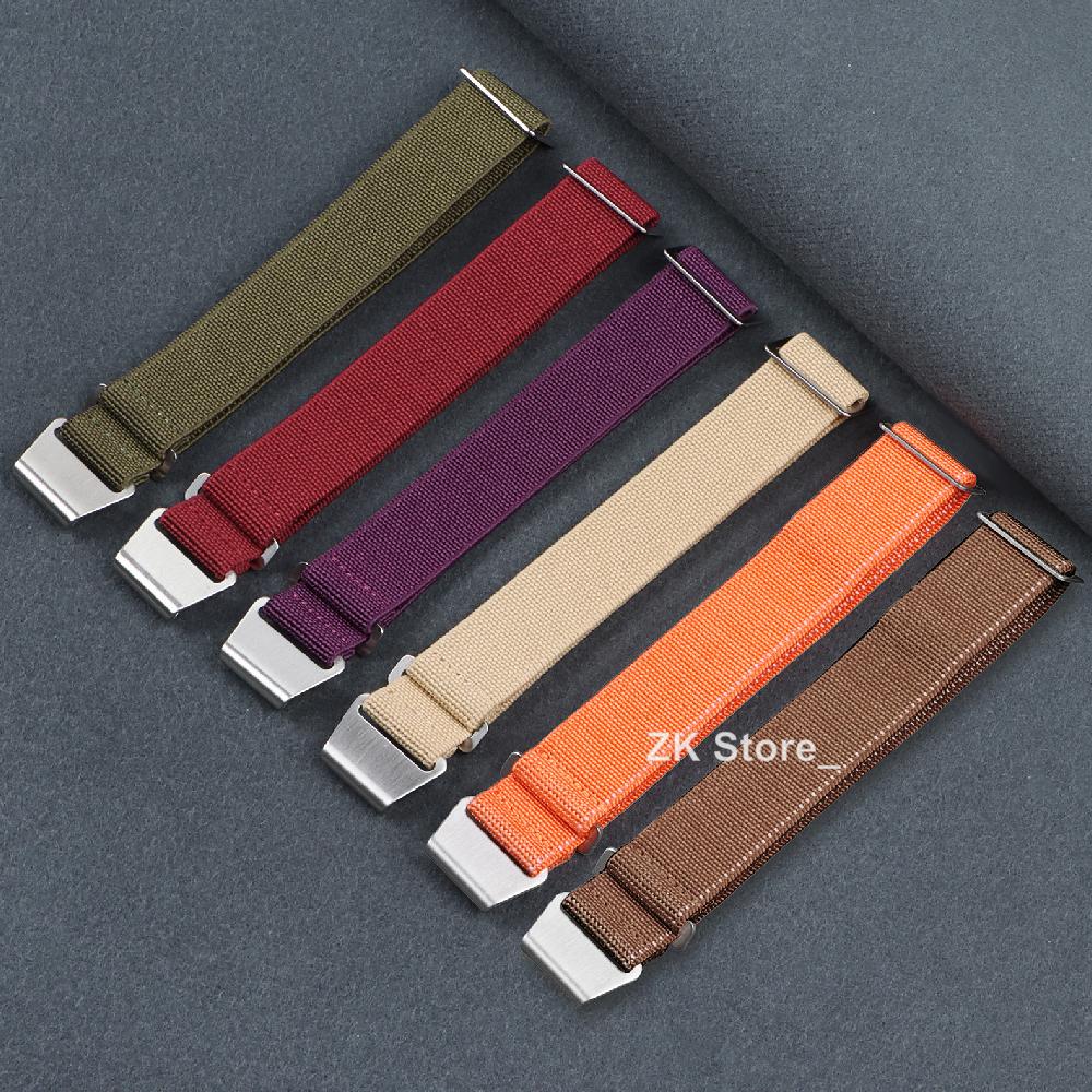 Nylon Braided Watch Band Elastic Nylon Strap French Troops Parachute Bag Universal Wristbelt Men Women Sport Bracelet 18 20 22mm