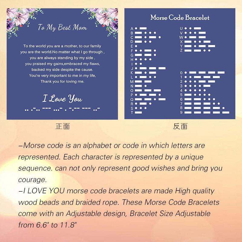 JYL TS Bracelet Morse Code  Family Gift Beaded Transmits Love & Protective Blessings