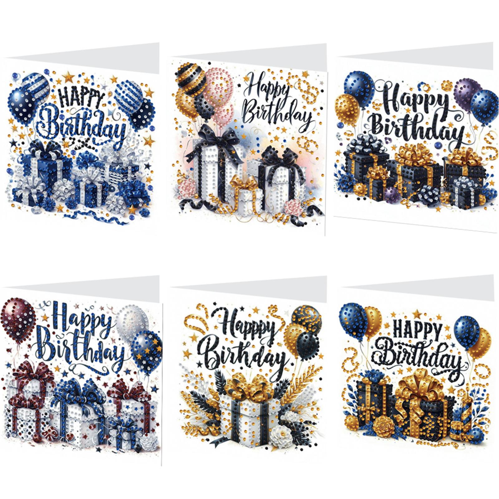 

6pcs DIY Diamond Painting Greeting Card Set Diamond Art Greeting Cards for Xmas Birthdays Thanksgiving & Special Occasion