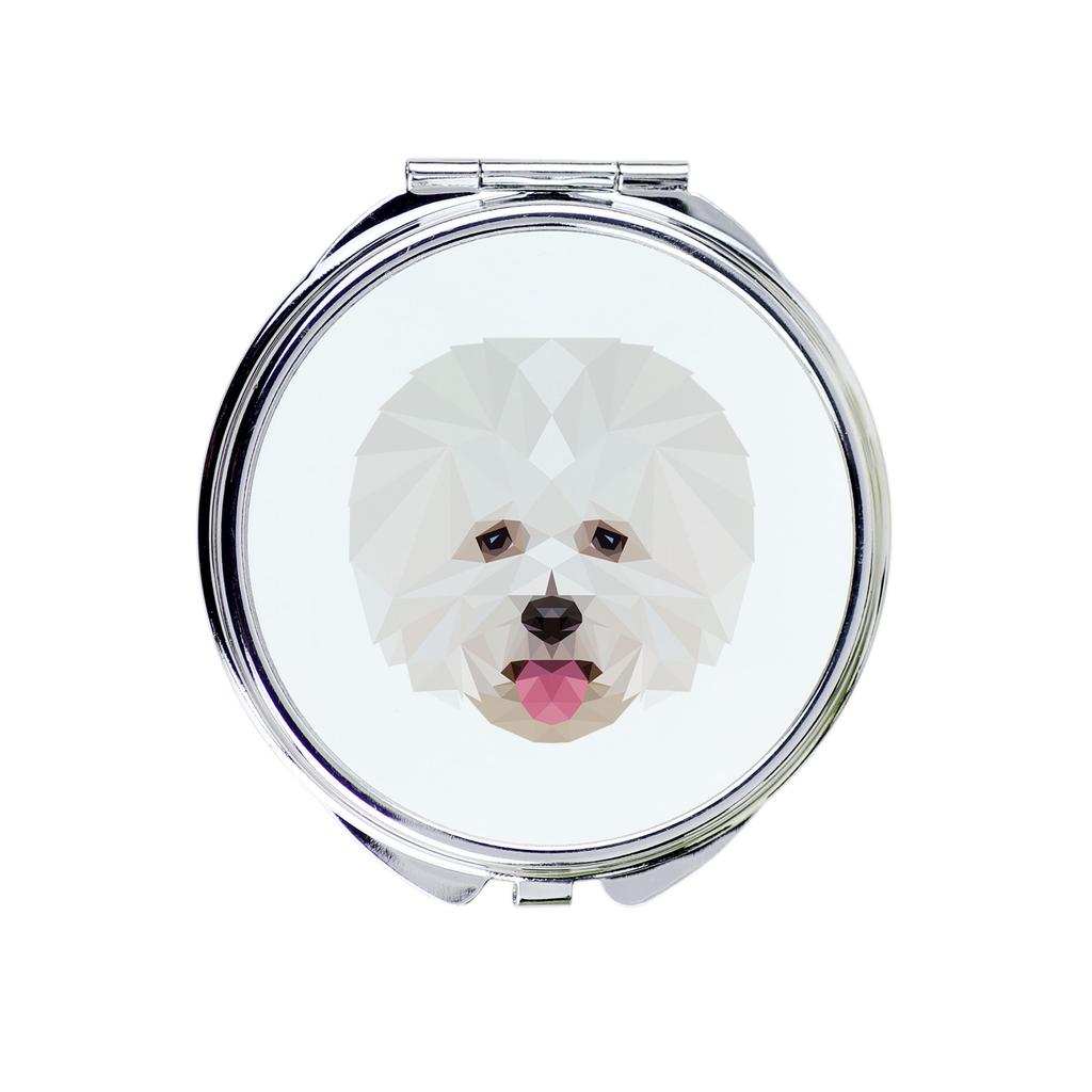 Bichon Frise, Tenerife Dog -Lusterko Ze Zdjęciem I Napisem Geometryczne Marki Art-Dog