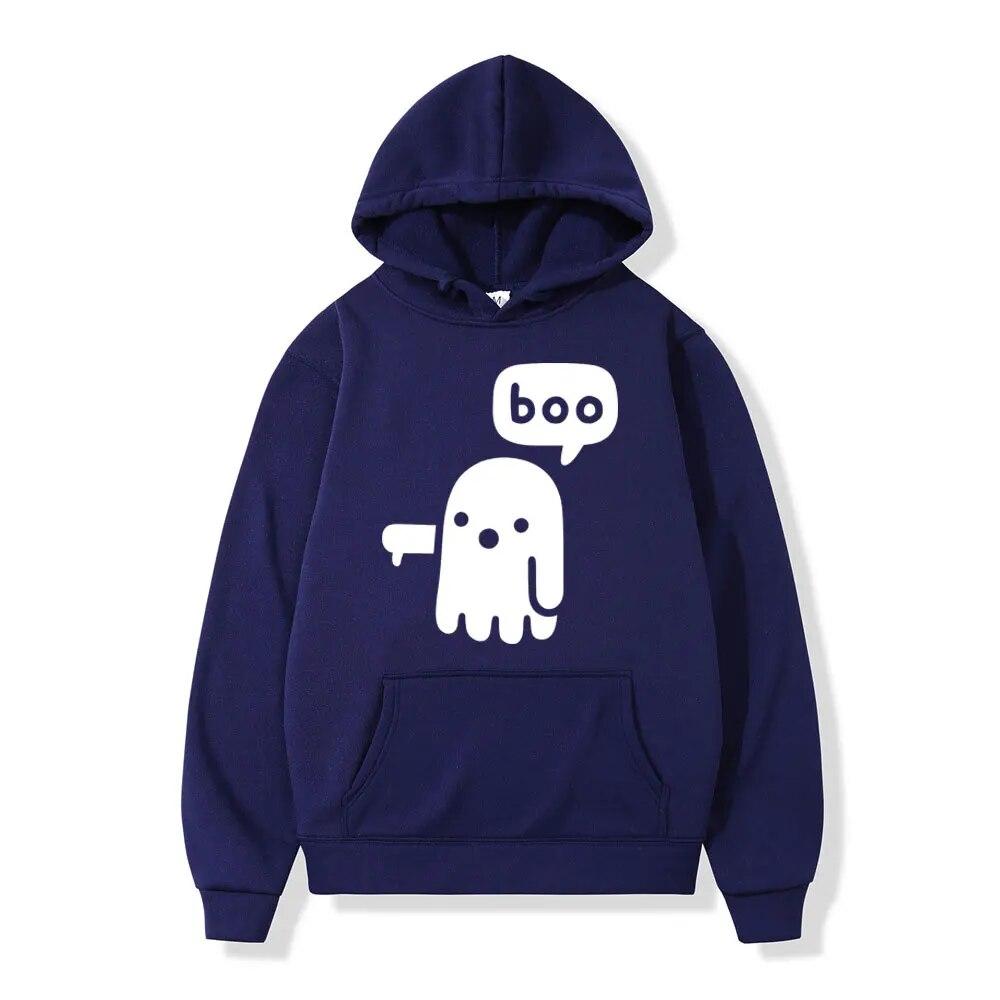 Funny Boo Ghost Printing Hoodie Unisex's Women High Quality Fleece Hoodies Casual Fashion Oversized Hooded Sweatshirts Streetwear