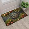 Tappetino da porta in flanella Buon Natale, Tappeto con design ad albero e palline festive, Antiscivolo, Spugna spessa per Decorazione di Camera da letto, Cucina, Bagno