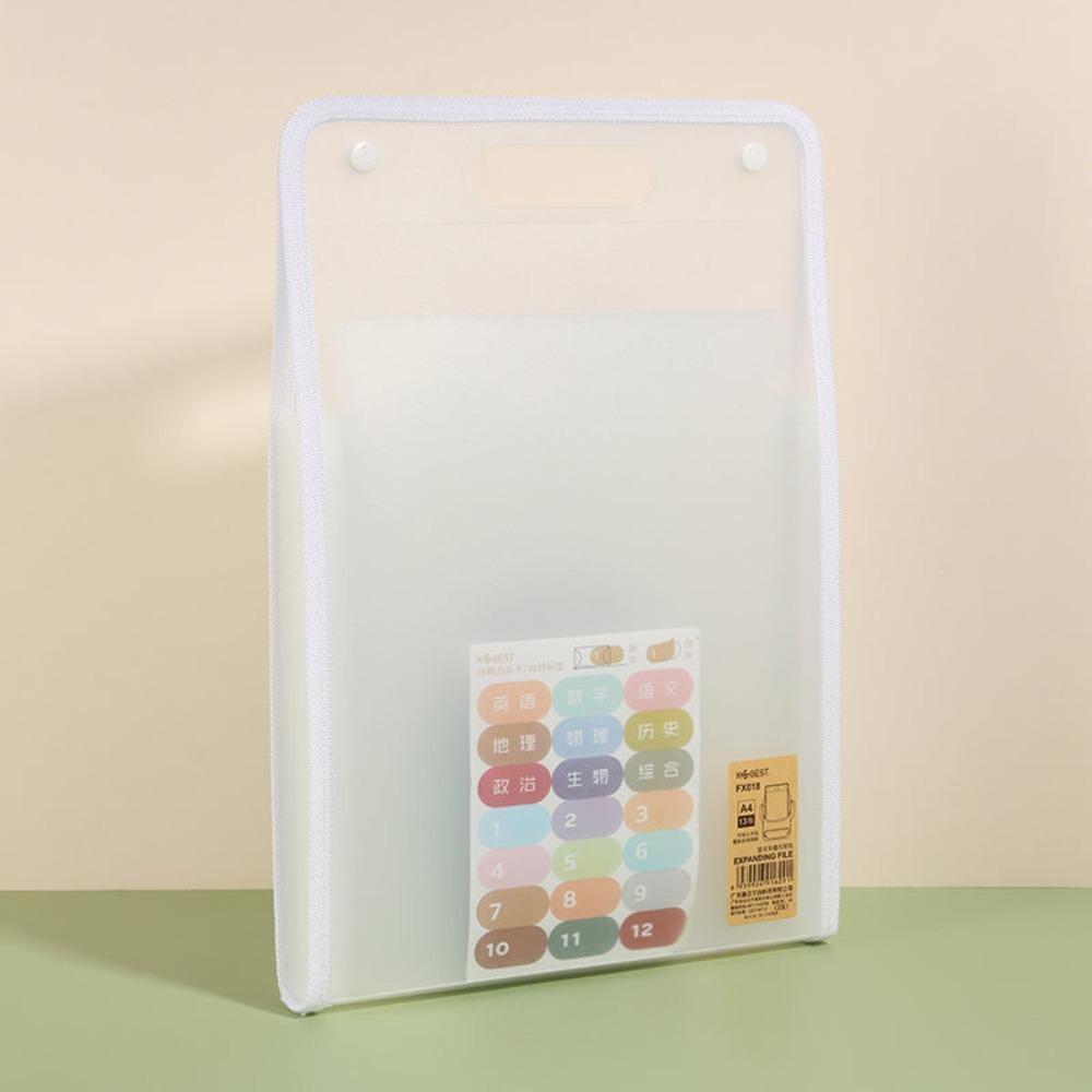 PP Material 13 Pocket File Folders Briefcases A4 File Storage Bag A4 Vertical Folder  Office