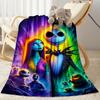 Nightmare Before Christmas Flannel Blanket-Soft and Suitable for Sofas,Beds,Offices,Travel,All Seasons,Great Gift for Holidays and Birthdays.