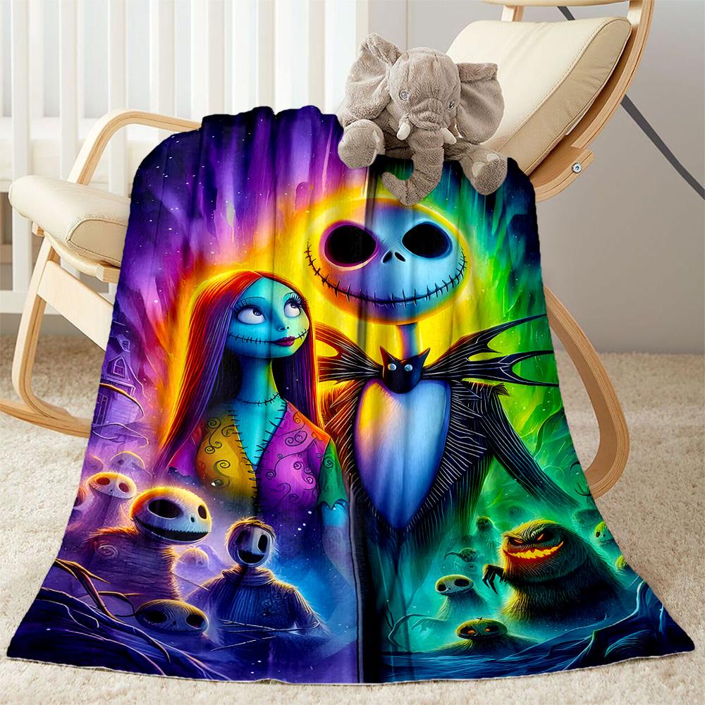 Nightmare Before Christmas Flannel Blanket-Soft and Suitable for Sofas,Beds,Offices,Travel,All Seasons,Great Gift for Holidays and Birthdays.