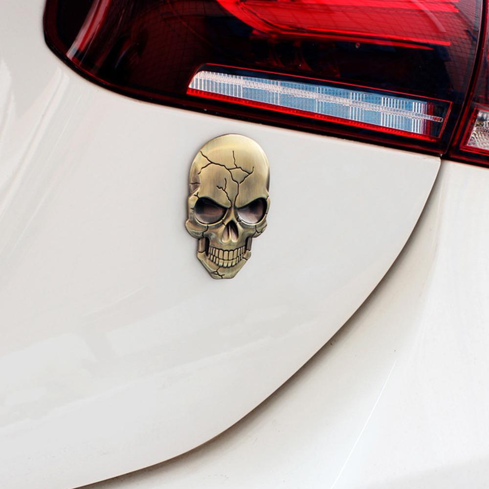 1 szt. Metalowa czaszka diabła 3D Naklejka z emblematem samochodowym Chromowana naklejka z plakietką samochodową Naklejka na zderzak do samochodu SUV-a Ciężarówki Motocykla