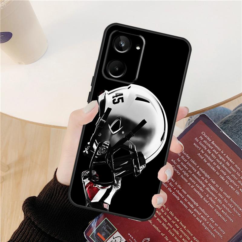 American Football Case For Realme C55 C75 C67 C61 C53 C51 C21Y C25S 10 11 12 13 14 Pro Plus GT 6T 6 5 GT7 Pro