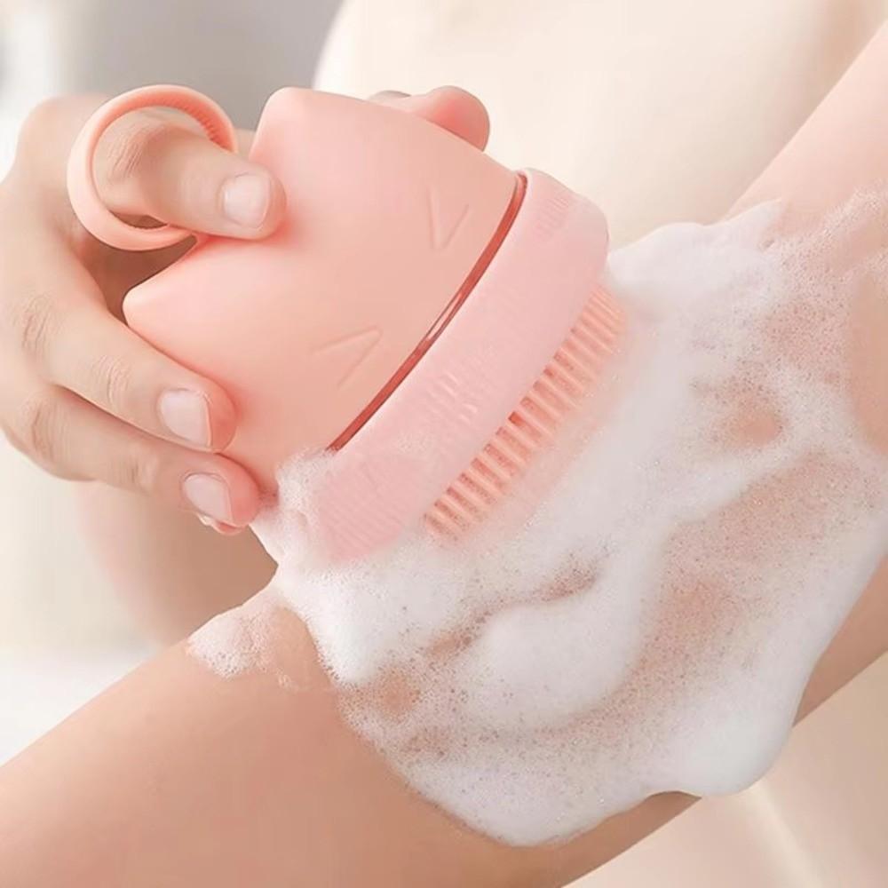 Scrubbing Function Cat Bath Brush Wet and Dry Use Soft Bristles Silicone Bath Brush Hanging Professional Massage Brush