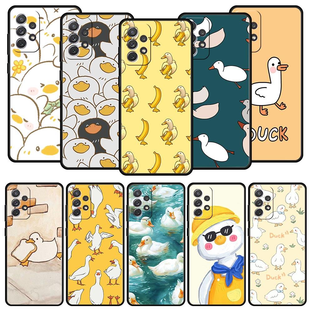 Cartoon Duck Goose Game Case for Samsung A51 A71 A21S A12 A11 A15 A25 A31 A41 A52 A32 A23 A33 A53 A73 A03S A05S A13 5G A72 Cover