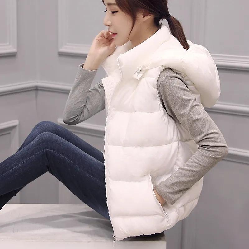 Winter Ärmellose Jacke Damen Kapuzenpullover Daunenweste Entendaunen Puffer Weste Leichte Winddichte Pufferjacke