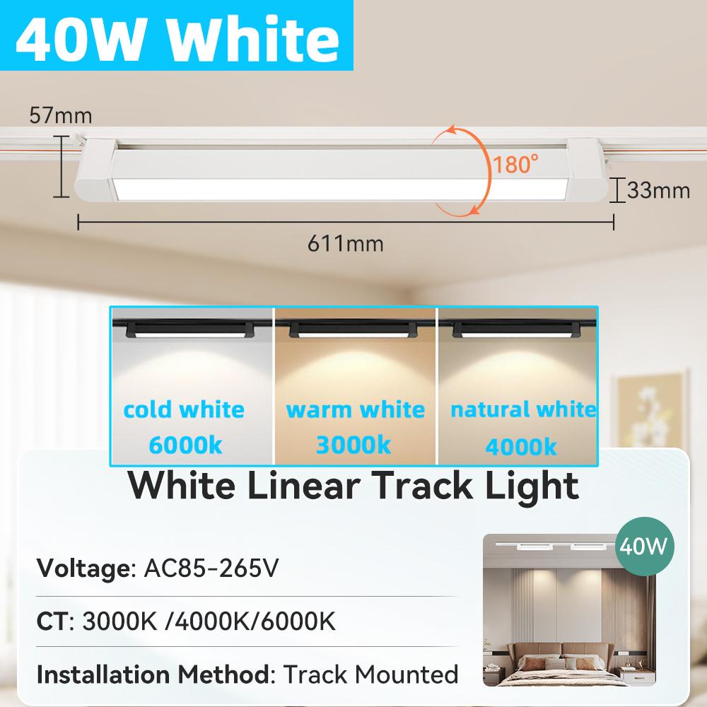 Set Led Magnetic Track Light 110v 220v Track Lamp10W 20W 30W 40W Track Spotlight Lighting Fixture for Home Room Clothing Store