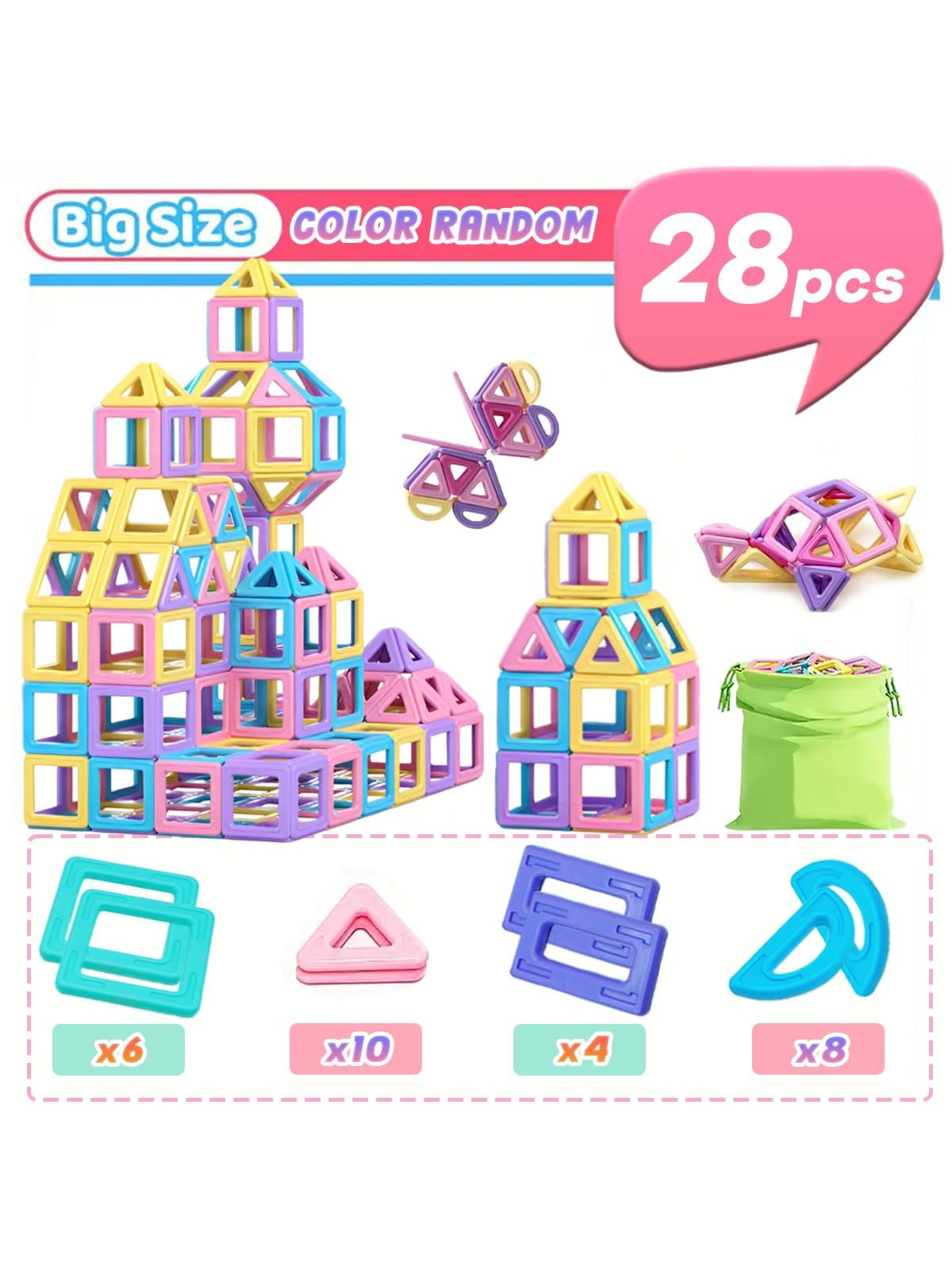 

Large Magnetic Building Block Set for Children s Educational Building Toys, Holiday and Birthday Gifts, Colorful Mixed Colors