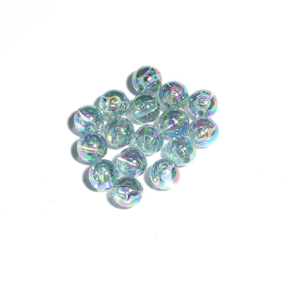 7.5mm Electroplated AB Acrylic Round Beads for DIY Jewelry Making