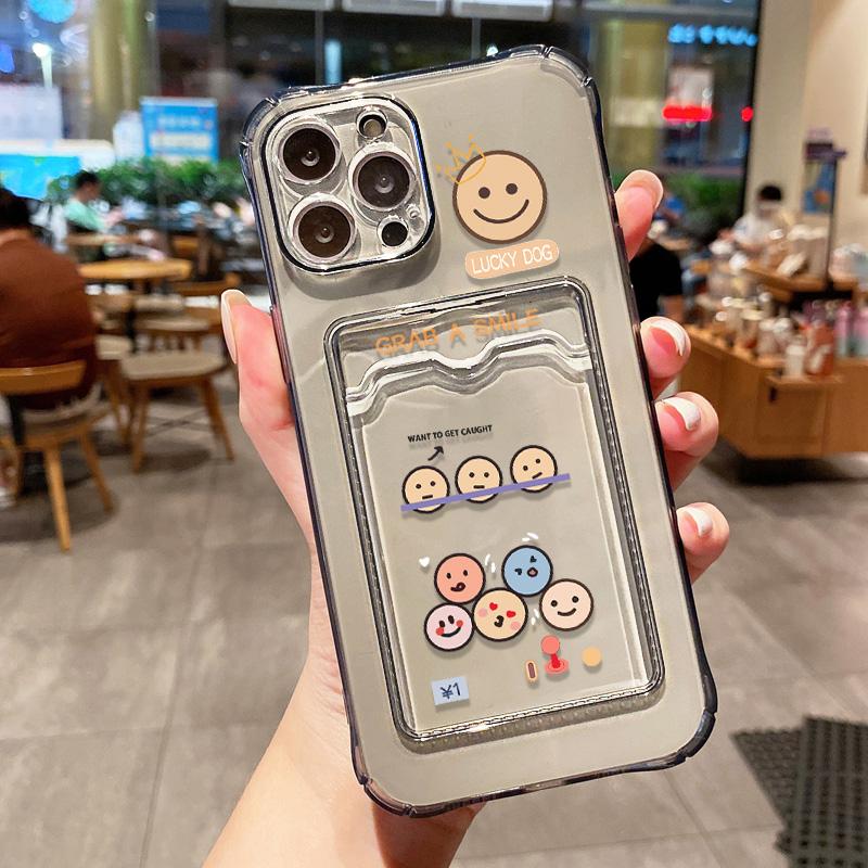 

Чехол-карточка для iPhone 11 13 XR 15 14 Pro Max iPhone 12 16 7 8 Plus XS Max Samsung S24 S23 A15 A55 A05 A54 Redmi 12 13C 13 9 с защитой от мультфильмов iPhone XS Max серый